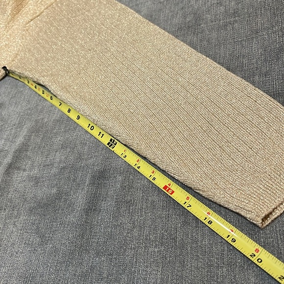 Marissa Christina collection gold shimmering long sleeved top SZ M 24-145 - Picture 6 of 8